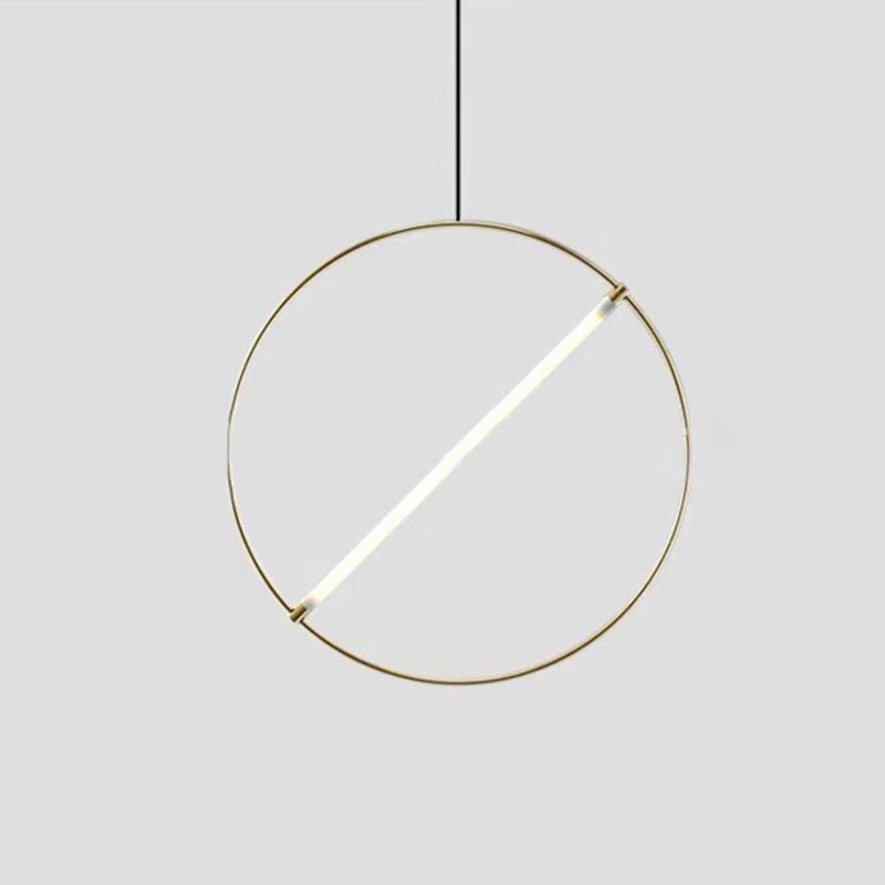 Louleur en forme de boucle de simplicité Éclairage de pendentif en forme de salle à manger en acrylique LED Down Light en or