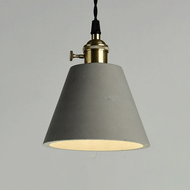 Contemporary Style Creative Cement Hanging Light Geometric Modeling 1-Light Pendant Lamp for Bedroom