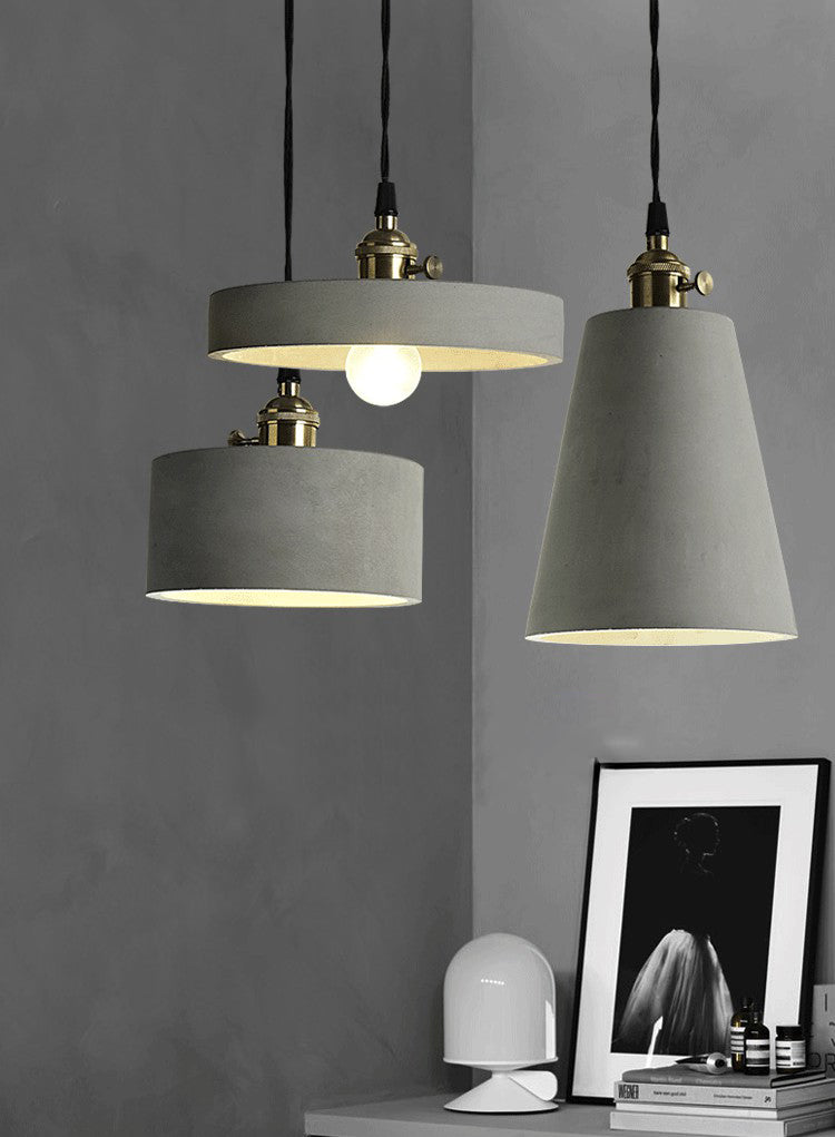 Contemporary Style Creative Cement Hanging Light Geometric Modeling 1-Light Pendant Lamp for Bedroom