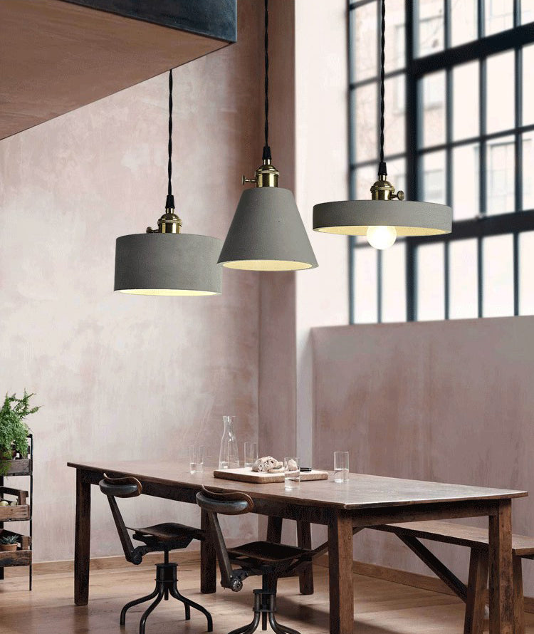 Contemporary Style Creative Cement Hanging Light Geometric Modeling 1-Light Pendant Lamp for Bedroom