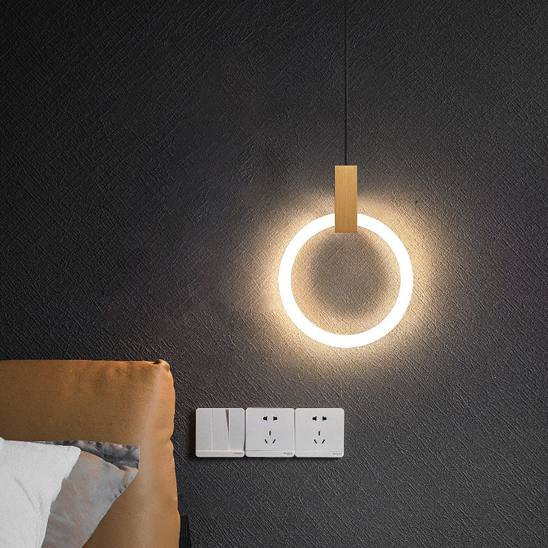 Ring Suspension Pendant Light Modern Style Metal LED White Pendant Ceiling Light