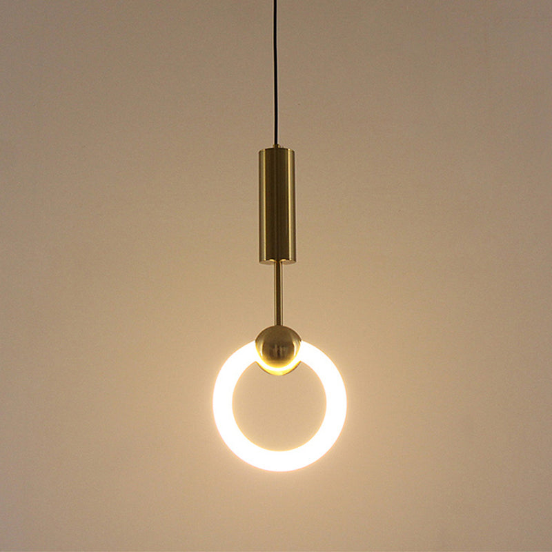 Suspension de suspension anneau lumière moderne de style moderne LED PLAN PLENDANT BLANC