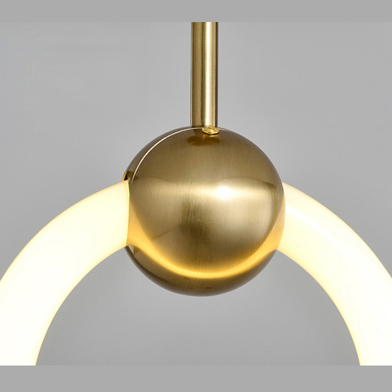 Suspension de suspension anneau lumière moderne de style moderne LED PLAN PLENDANT BLANC