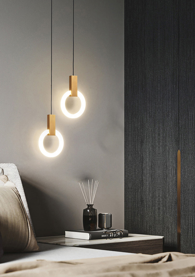 Suspension de suspension anneau lumière moderne de style moderne LED PLAN PLENDANT BLANC
