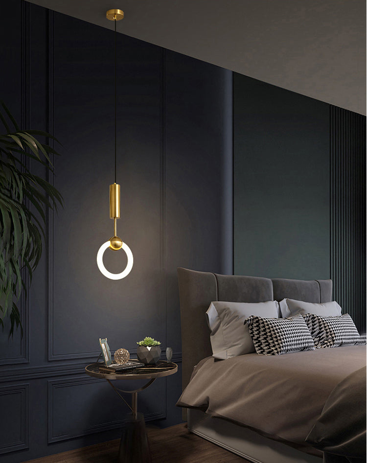 Suspension de suspension anneau lumière moderne de style moderne LED PLAN PLENDANT BLANC
