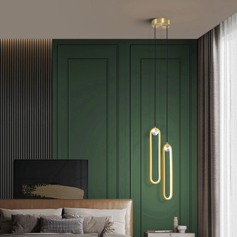 Aluminium LED Chandelier in Modern Luxury Style Wrought Iron Linear Pendant Light with Silicone Shade