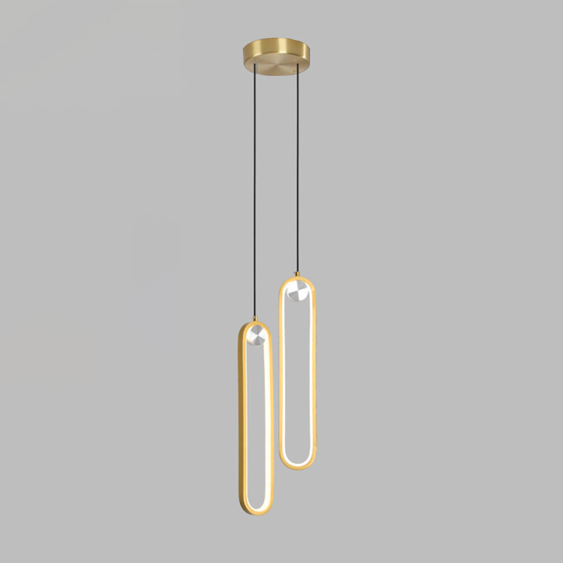 Aluminium LED Chandelier in Modern Luxury Style Wrought Iron Linear Pendant Light with Silicone Shade