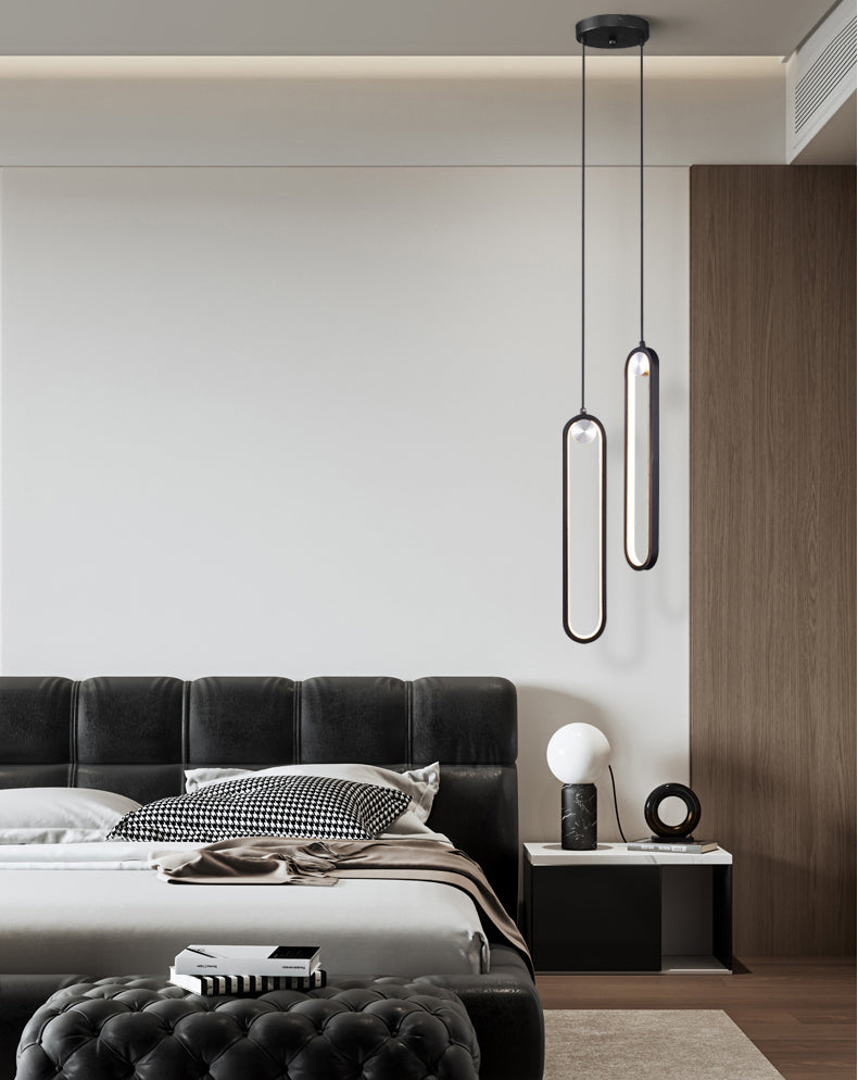 Aluminium LED Chandelier in Modern Luxury Style Wrought Iron Linear Pendant Light with Silicone Shade