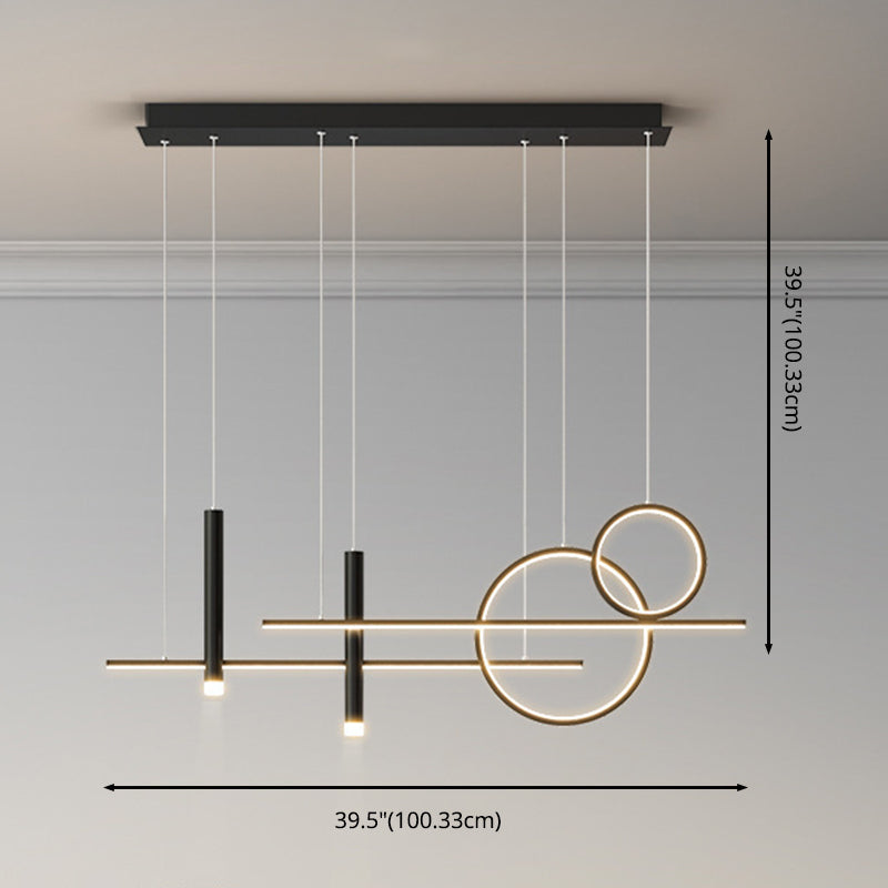Luce isola a led in ferro battuto in moderna luce a sospensione in gel di silice di lusso per sala da pranzo