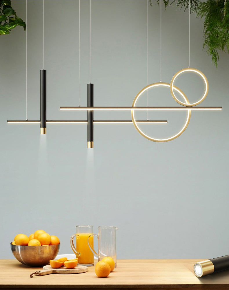 Luce isola a led in ferro battuto in moderna luce a sospensione in gel di silice di lusso per sala da pranzo