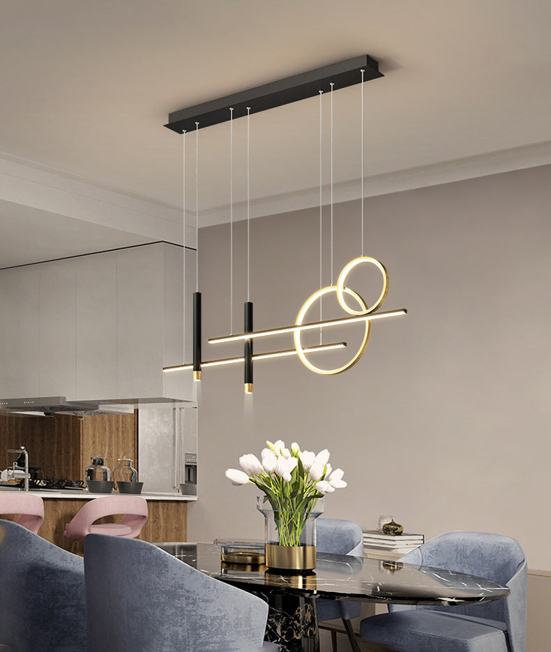 Luce isola a led in ferro battuto in moderna luce a sospensione in gel di silice di lusso per sala da pranzo