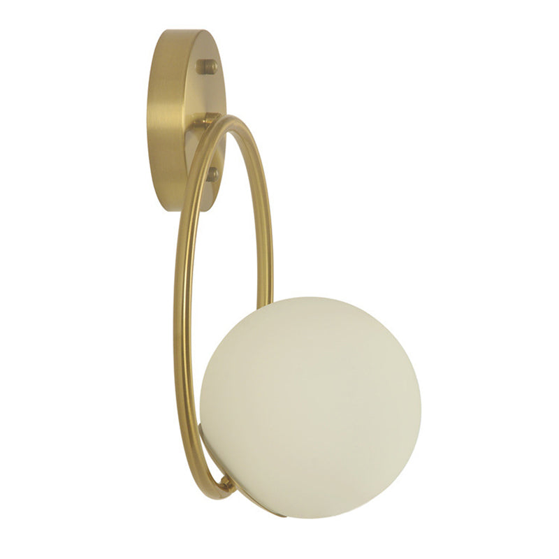 13.7 "H METAL Simplicidad Luz de pared estilo nórdico Vidromina Blanca Tombra Lámpara de aplachadoras de 1 luces