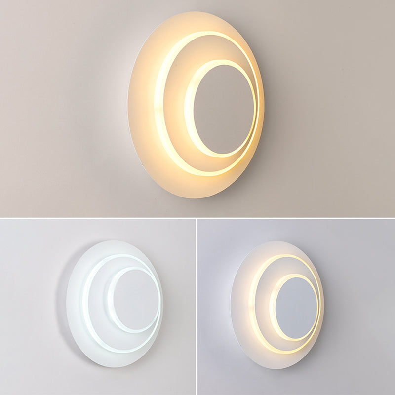 Lámpara de pared LED de estilo nórdico redondo de 3 capas 350 ° Luz de aplicador creativo de diseño creativo rotativo en blanco