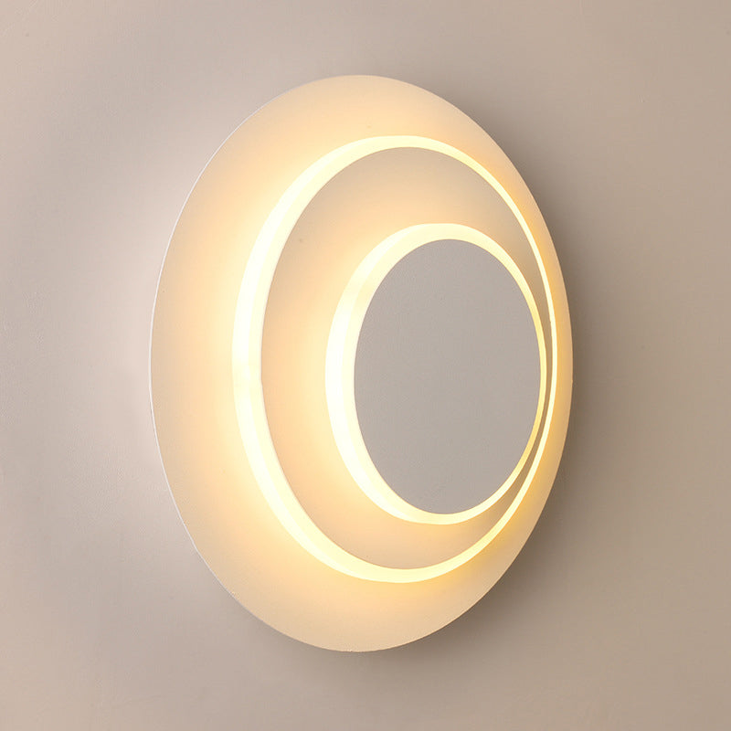 Lámpara de pared LED de estilo nórdico redondo de 3 capas 350 ° Luz de aplicador creativo de diseño creativo rotativo en blanco