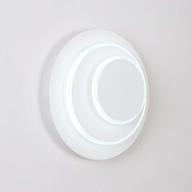 Lámpara de pared LED de estilo nórdico redondo de 3 capas 350 ° Luz de aplicador creativo de diseño creativo rotativo en blanco
