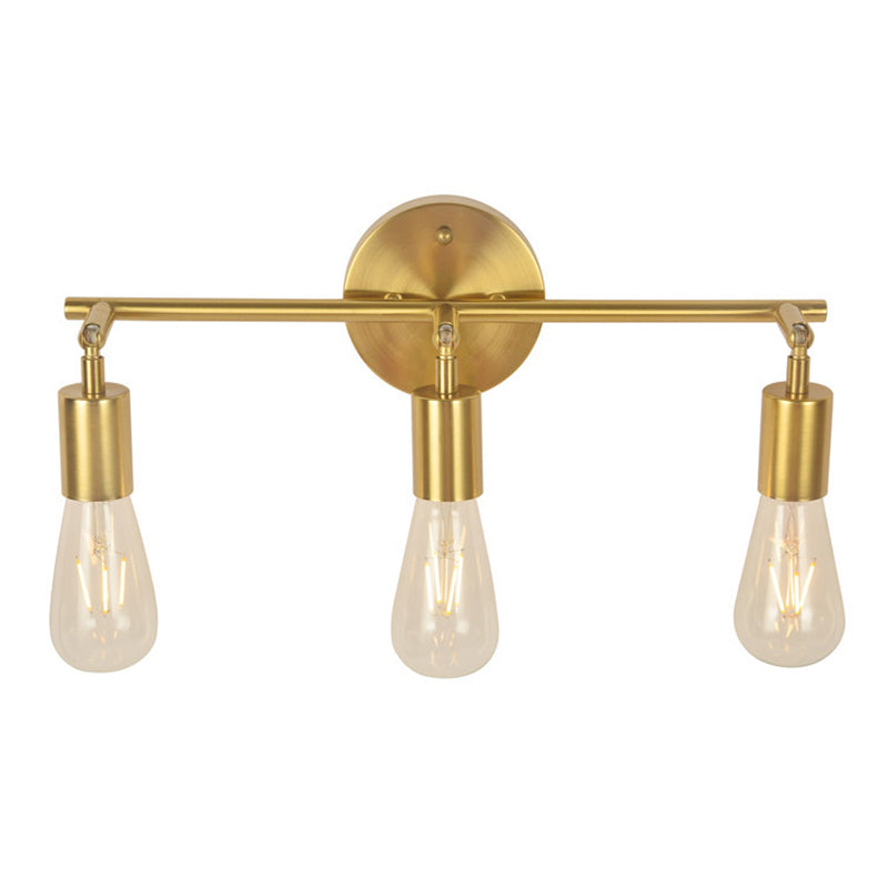 3-Lights Bare Bulb Design Vanity Mirror Light 17.3" Wide Postmodern Style Wall Sconce for Bedroom