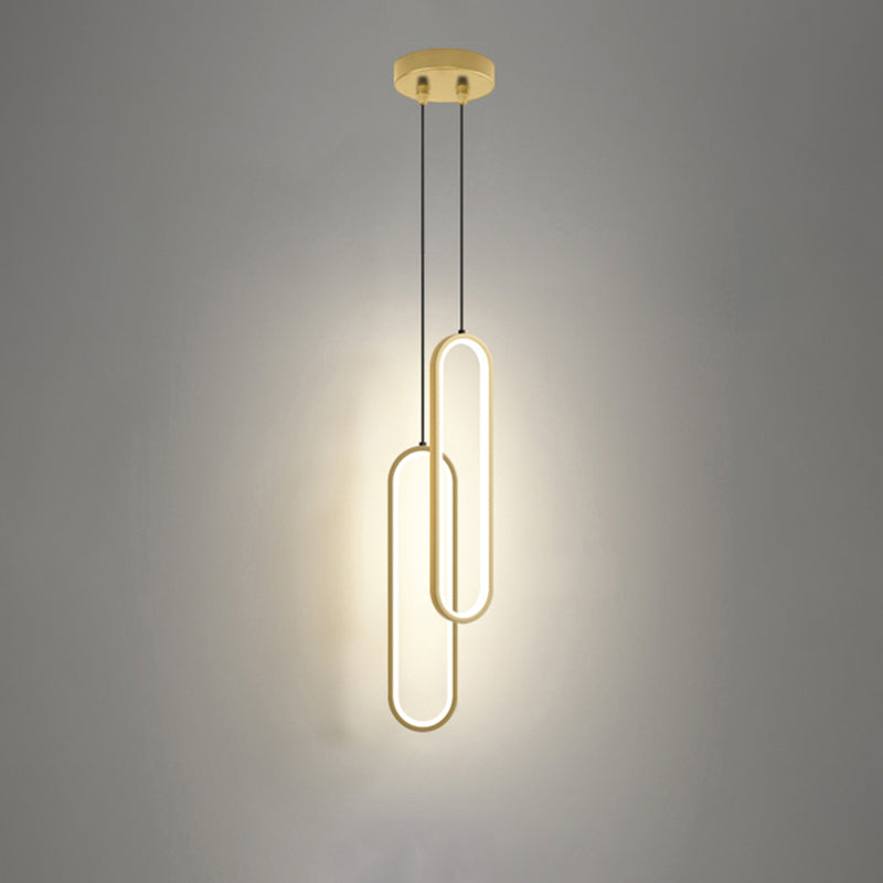 Aluminium LED Linear Pendant Light in Modern Concise Style Silica Gel Chandelier for Living Room