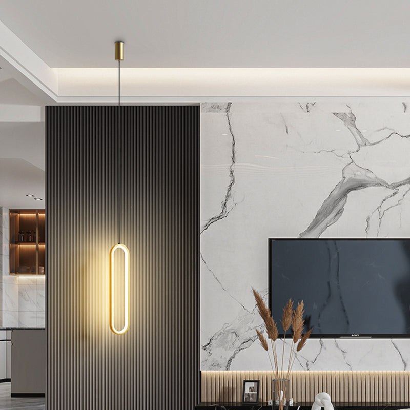 Aluminium LED Linear Pendant Light in Modern Concise Style Silica Gel Chandelier for Living Room