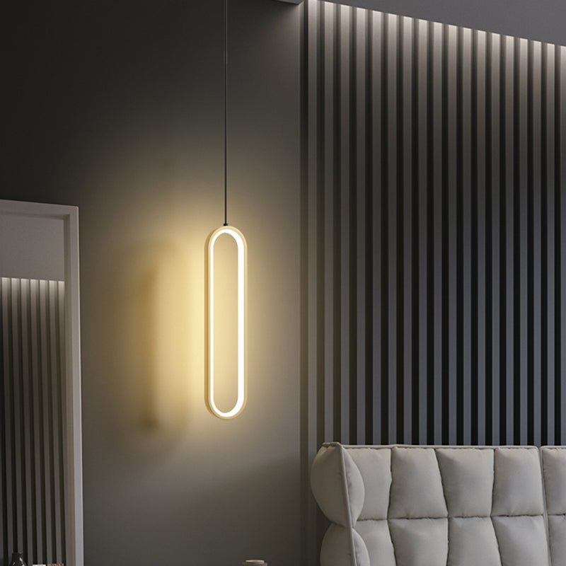 Aluminium LED Linear Pendant Light in Modern Concise Style Silica Gel Chandelier for Living Room