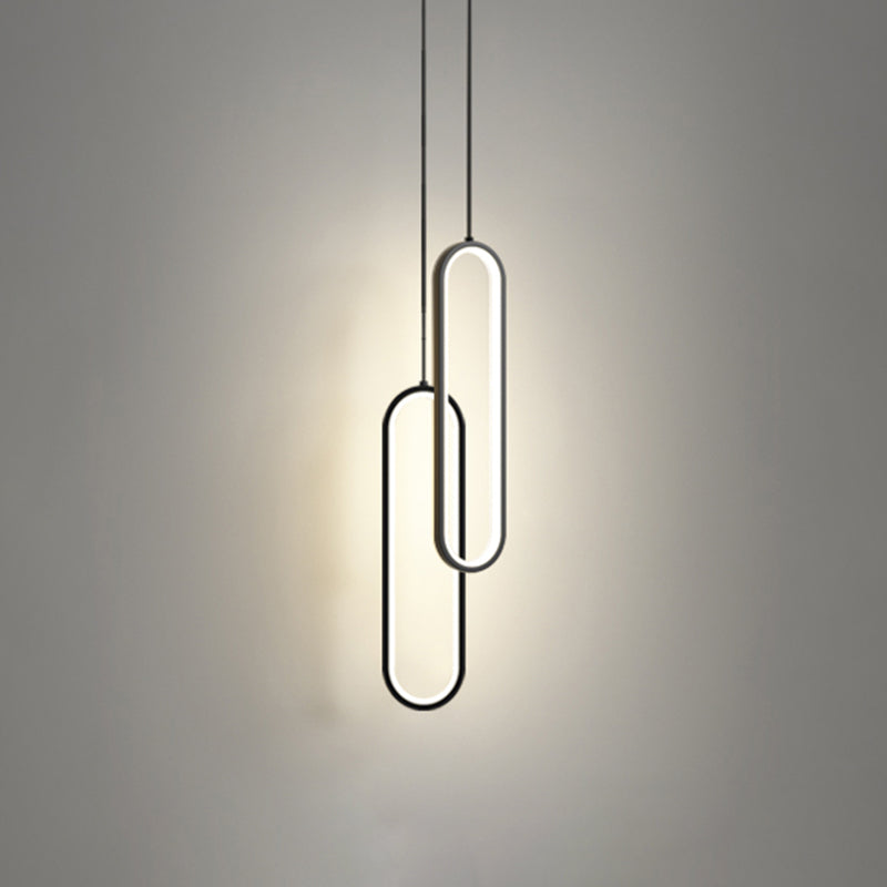 Aluminium LED Linear Pendant Light in Modern Concise Style Silica Gel Chandelier for Living Room