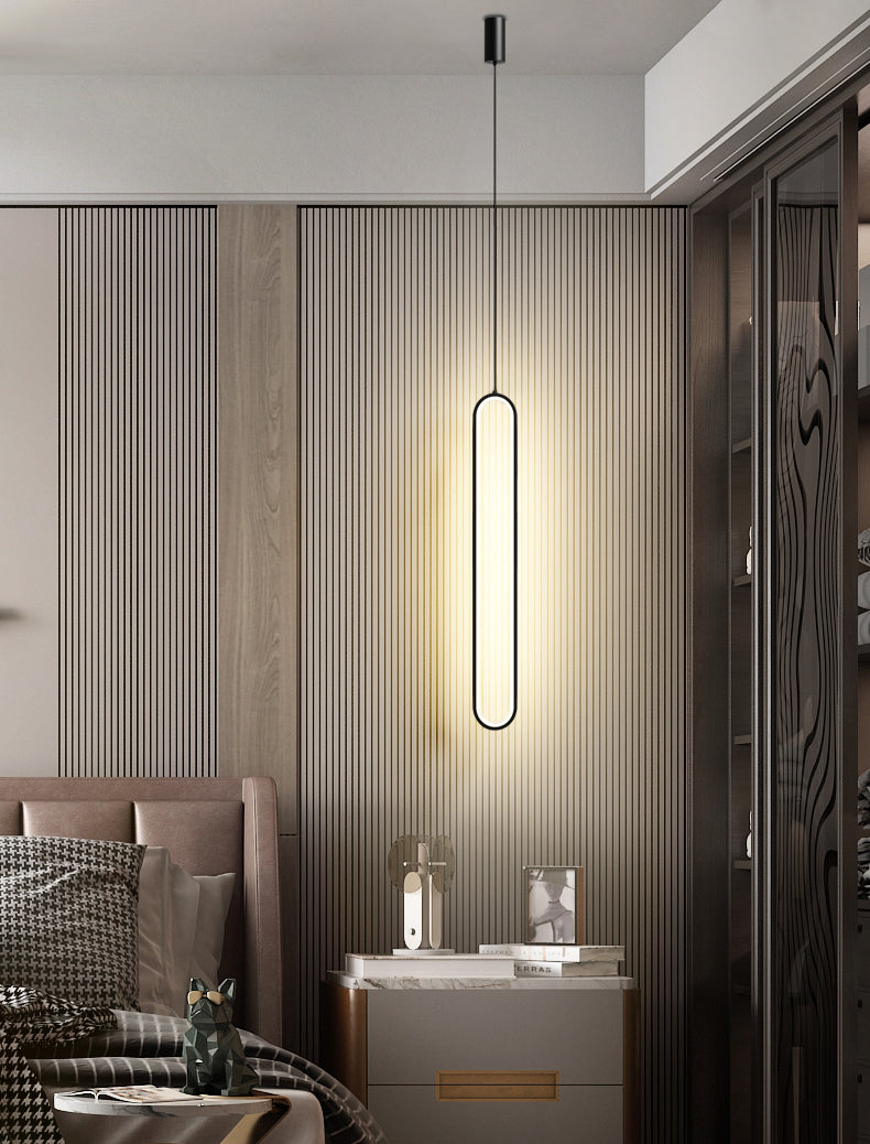 Aluminium LED Linear Pendant Light in Modern Concise Style Silica Gel Chandelier for Living Room