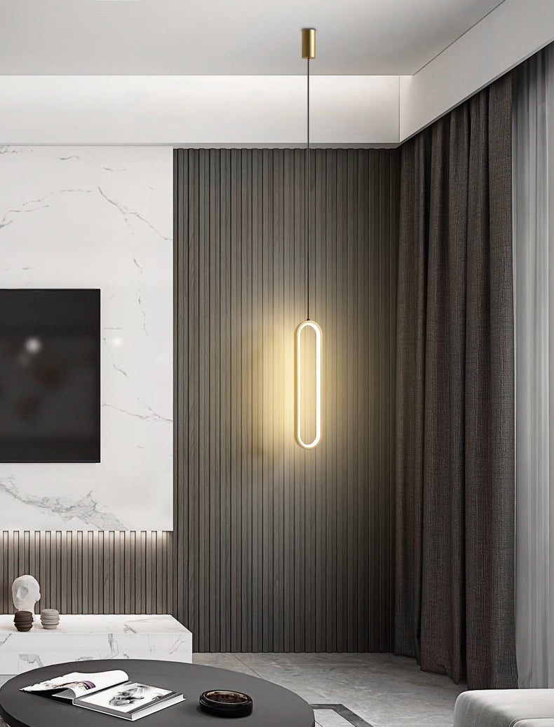 Aluminium LED Linear Pendant Light in Modern Concise Style Silica Gel Chandelier for Living Room