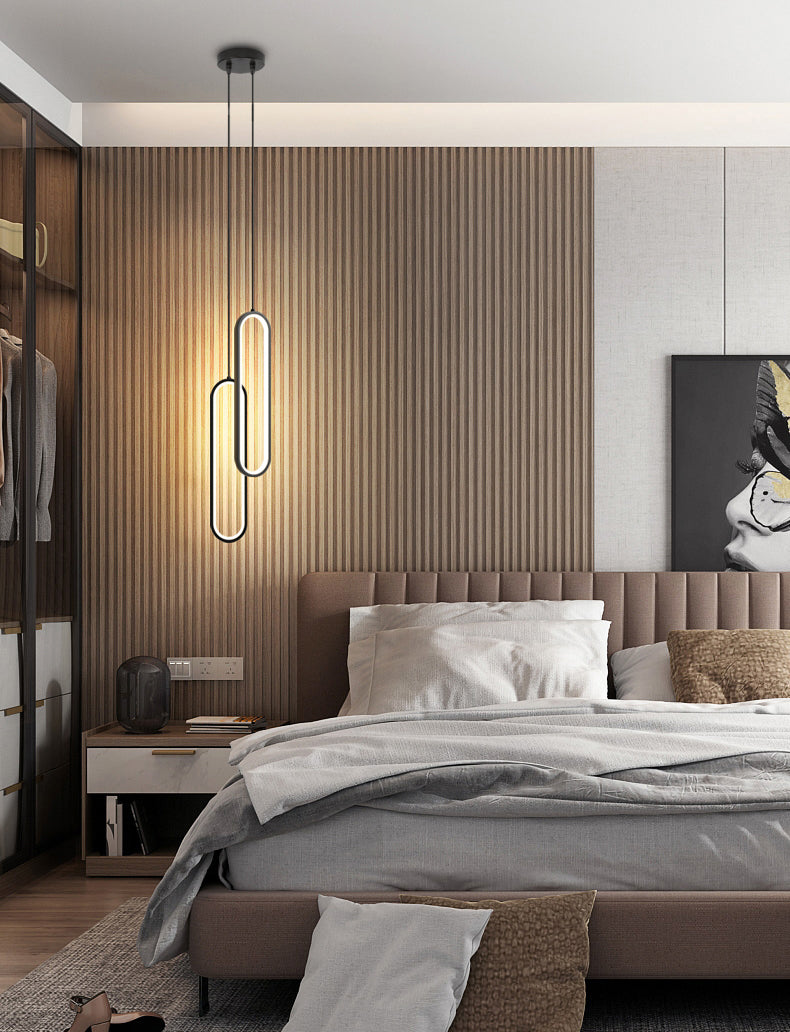 Aluminium LED Linear Pendant Light in Modern Concise Style Silica Gel Chandelier for Living Room