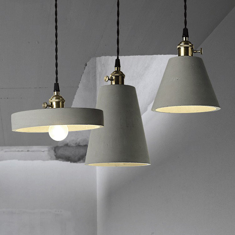Contemporary Style Creative Cement Hanging Light Geometric Modeling 1-Light Pendant Lamp for Bedroom