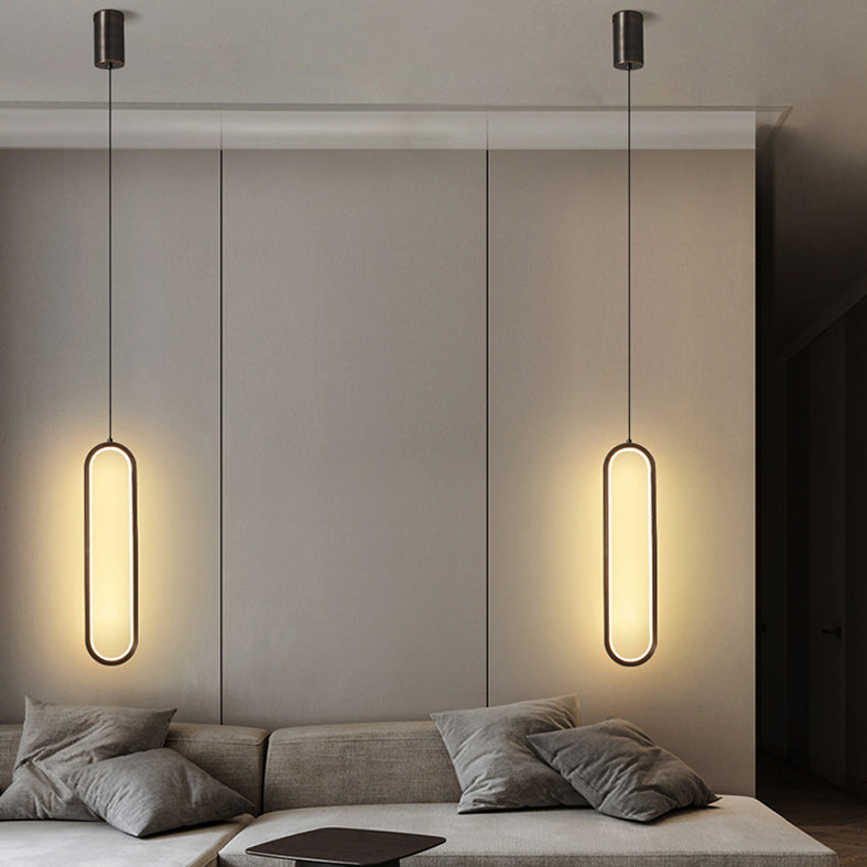 Koper LED lineair hanglampje in moderne luxe stijl acrylhangende lamp voor binnenruimtes