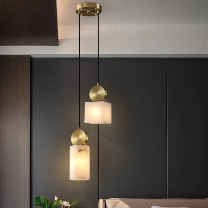 Stein schattierte hängende Leuchte zeitgenössischer Stil weißer Anhänger Beleuchtung