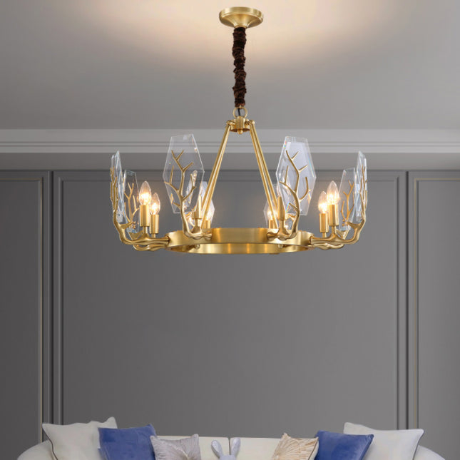 Deer Antler Metal Chandelier Light Fixture Vintage Living Room Chandelier Pendant Light