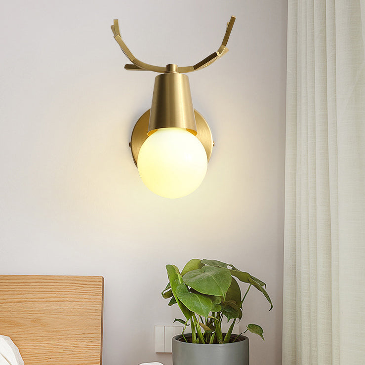 Volledige koper geweien mini wandlamp