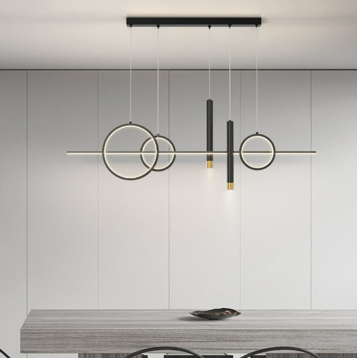 Aluminium Rectangular LED Island Pendant Light in Modern Creative Style Acrylic Ceiling Fixture for Dining Room