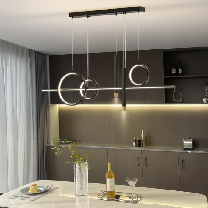 Aluminium Rectangular LED Island Pendant Light in Modern Creative Style Acrylic Ceiling Fixture for Dining Room