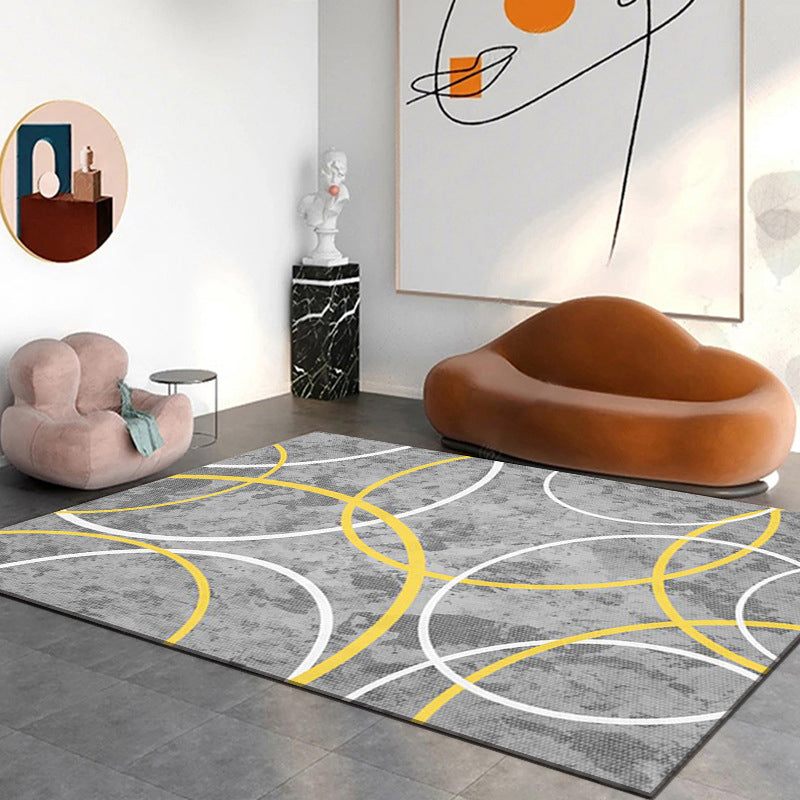 Modern Living Room Rug Graphic Indoor Rug Stain Resistant Area Carpet