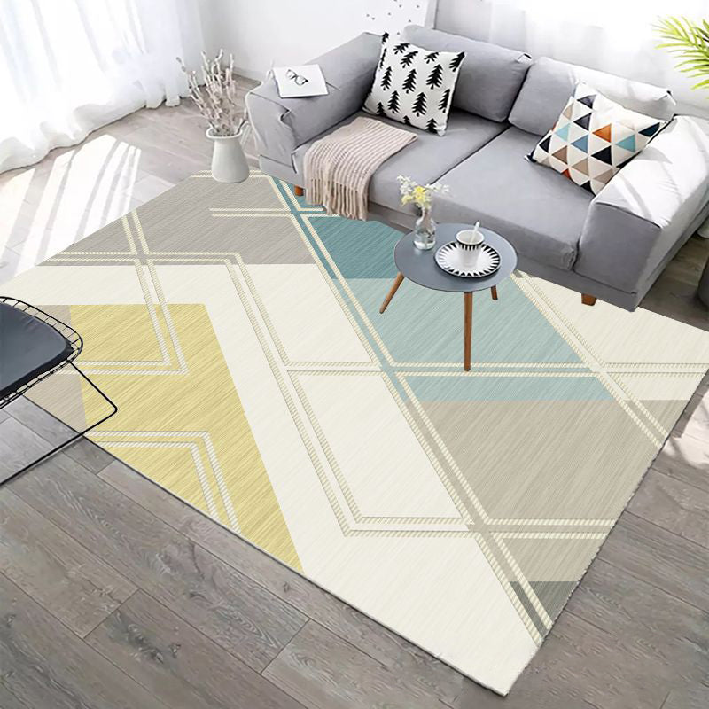 Modern Indoor Rug Graphic Carpet Anti-Slip Backing Rug for Living Room, Home Decoration