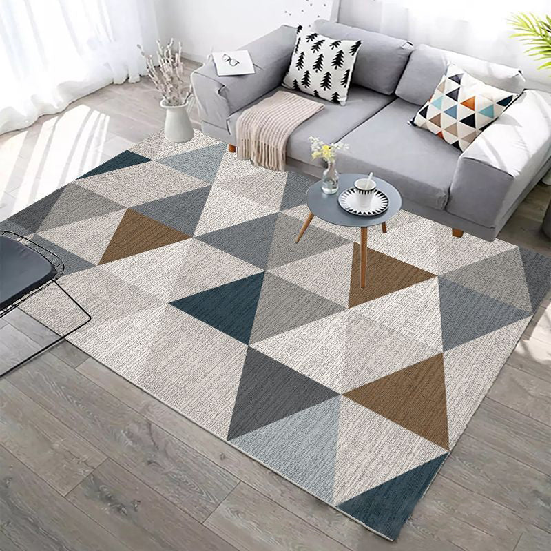 Nordic Rug Geometric Area Carpet Polyester Washable Rug for Living Room, Office