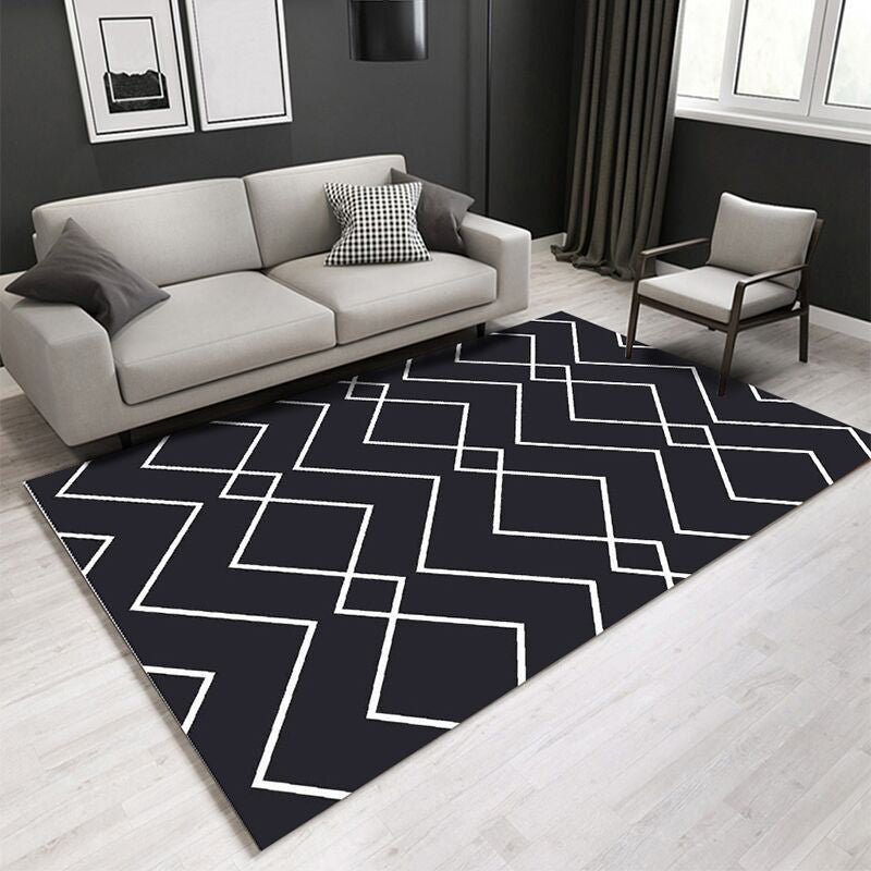 Nordic Modern Rug Geometric Area Carpet Washable Indoor Rug for Living Room, Home Office