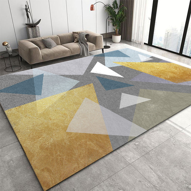 Nordic Minimalist Area Rug Geometric Carpet Polyester Rug for Bedside Living Room, Home Office