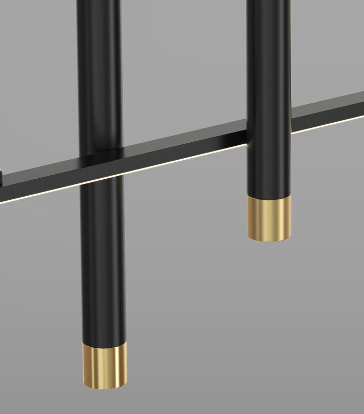 Wrought Iron LED Island Light in Modern Luxury Style Acrylic Linear Pendant Light for Dining Room