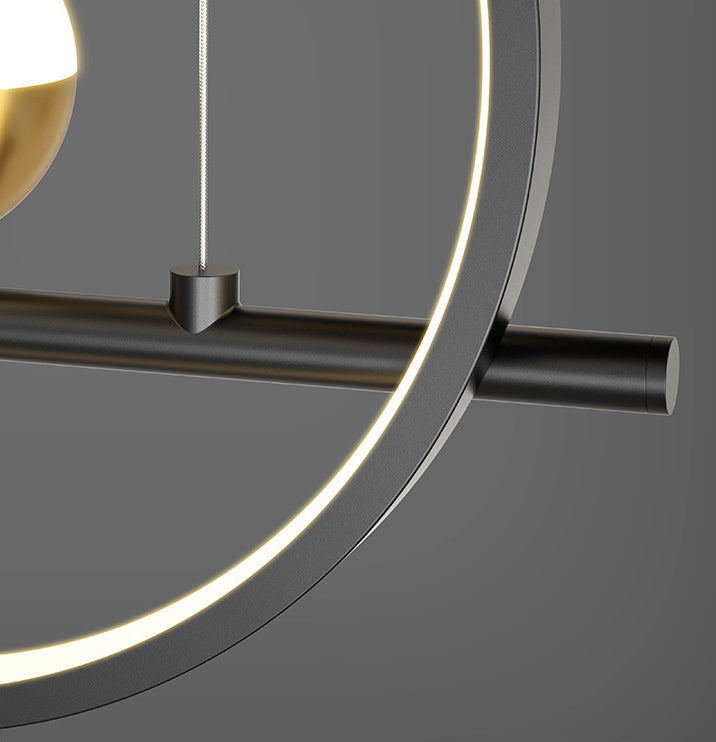 Luz de la isla negra y dorada de aluminio en simplicidad moderna LED lineal de LED acrílico con sombra de silicona