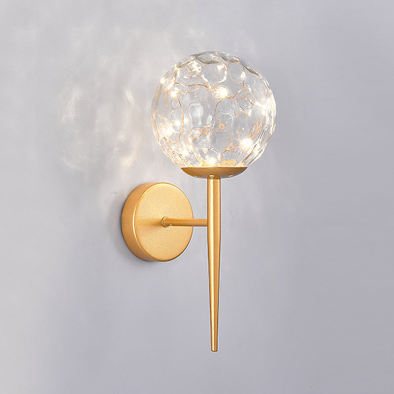 Noordse stijl eenvoud binnen wandlamp LED LICHT STRING GLASE BALL SCONCE Lichten met metalen lamppost