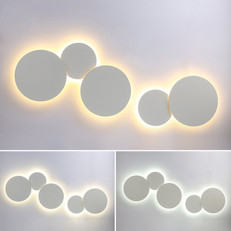 Round Simplicity Metal LED Wall Lamp Contemporary Style Staircase Corridor Sconce Lighting Fixture