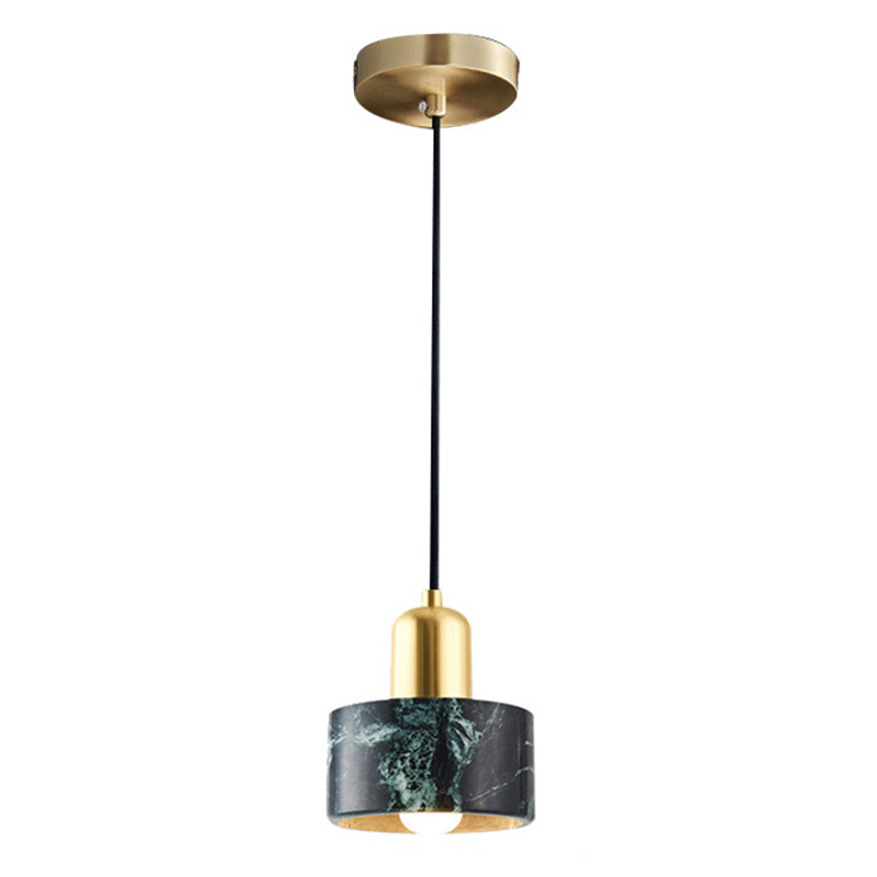 Cylindrical Pendant Ceiling Light Simplicity-Style Stone Living Room Hanging Ceiling Light