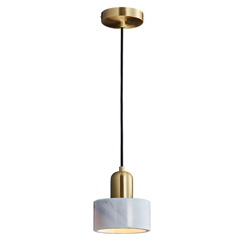 Cylindrical Pendant Ceiling Light Simplicity-Style Stone Living Room Hanging Ceiling Light