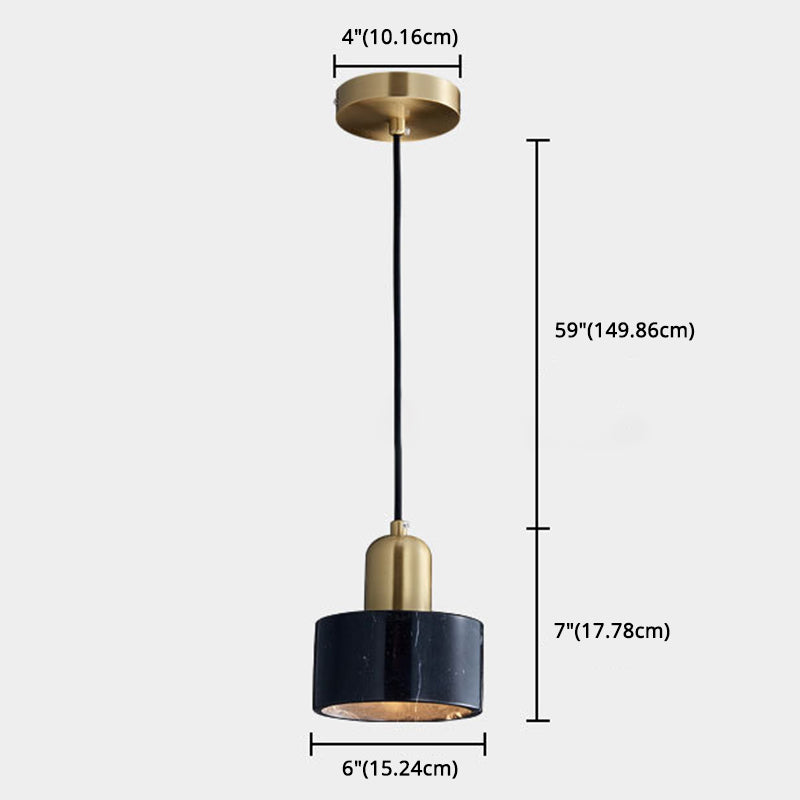 Cylindrical Pendant Ceiling Light Simplicity-Style Stone Living Room Hanging Ceiling Light