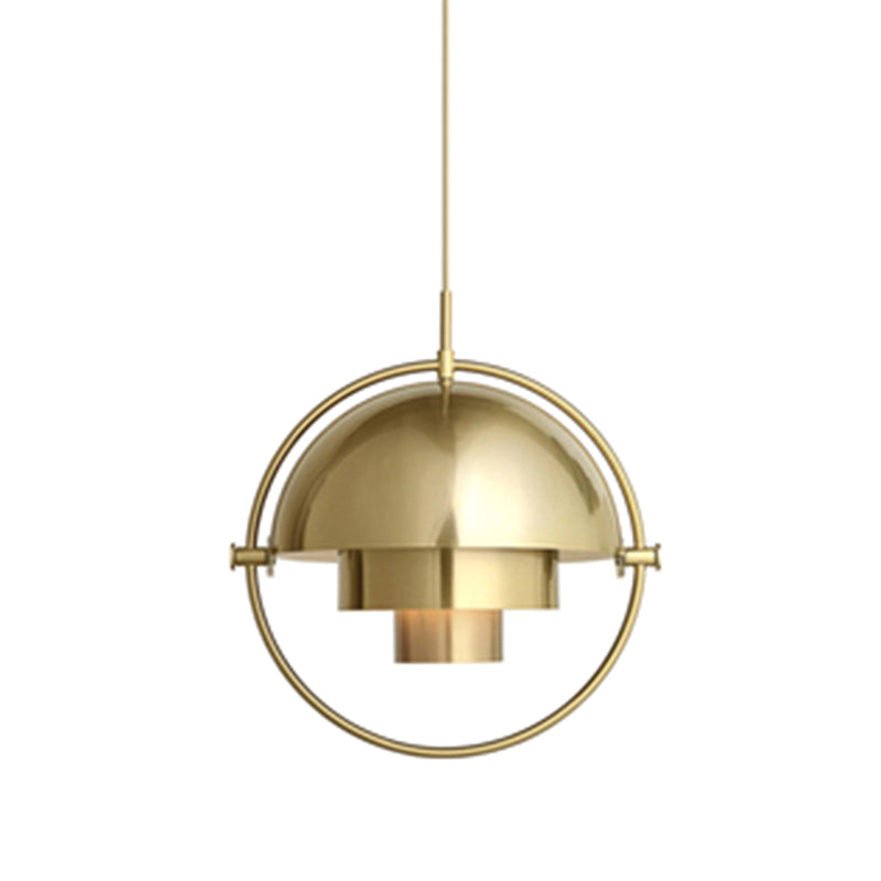 Contemporary Shaded Hanging Light Fixture Metal Living Room Ceiling Pendant Light