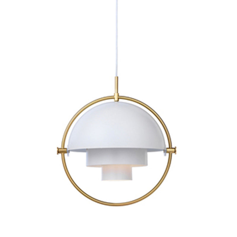 Contemporary Shaded Hanging Light Fixture Metal Living Room Ceiling Pendant Light