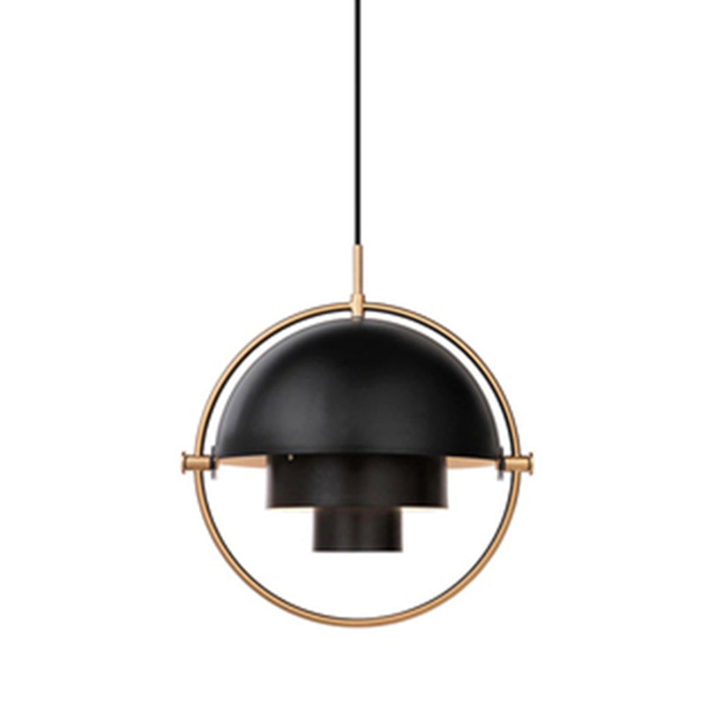 Contemporary Shaded Hanging Light Fixture Metal Living Room Ceiling Pendant Light