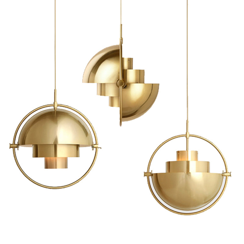 Contemporary Shaded Hanging Light Fixture Metal Living Room Ceiling Pendant Light